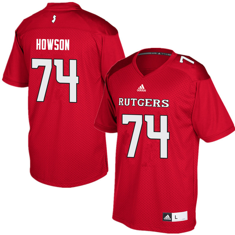 Men #74 Sam Howson Rutgers Scarlet Knights College Football Jerseys Sale-Red - Click Image to Close